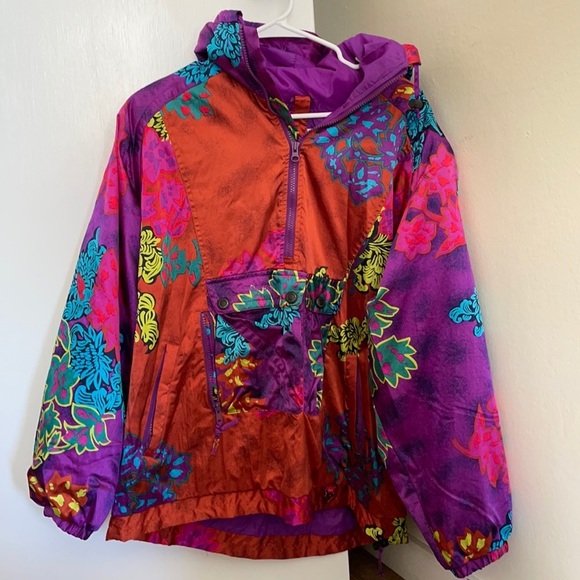 Vintage Obermeyer Half Zip Windbreaker with Insulated Hood - Picture 1 of 14